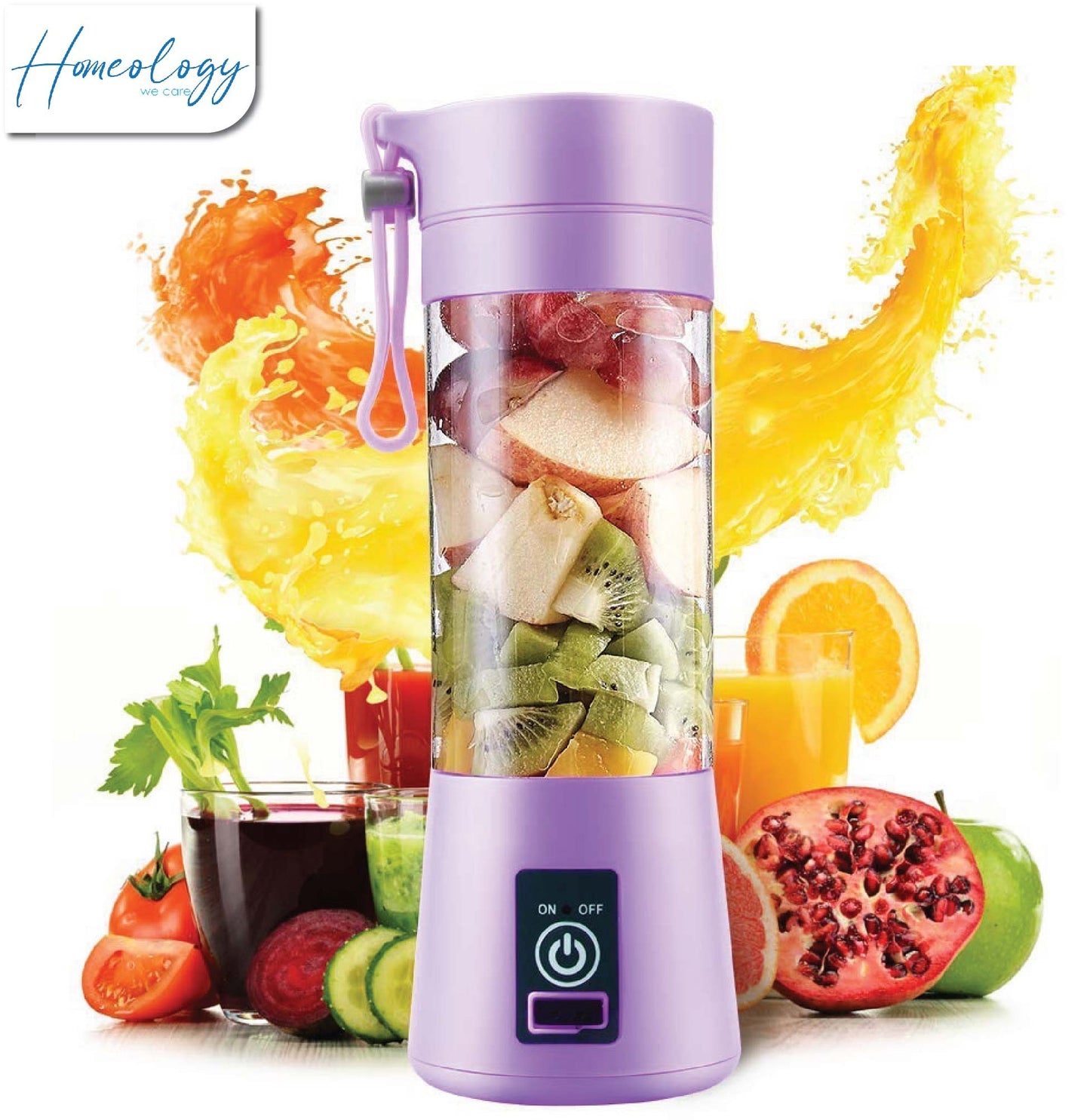 USB Chargeable Juicer Blender Fruit Mixing Machine 6 Blades 380 ml Mini Portable Juicer Blender Milkshake Smoothie Maker